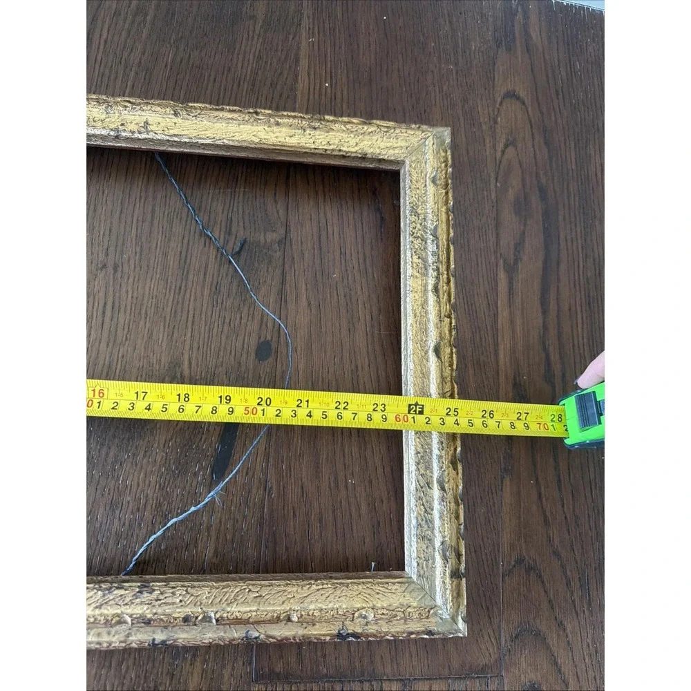 Vintage Gold Gilt Wood Picture Frame 27x15 Distressed Ornate Antique Style